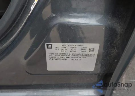 2013 Chevrolet Cruze Lt z USA, uszkodzony, nr VIN 1G1PK5SB0D7146585